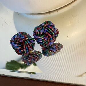 80s Multicolor Beaded Earrings